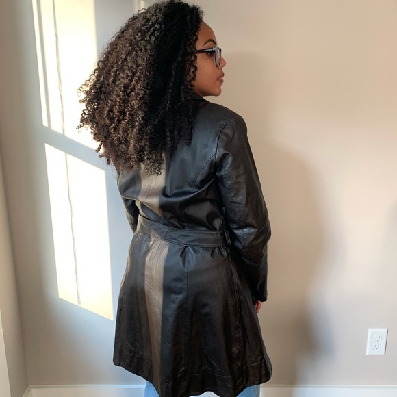 100% Genuine Leather Trench Coat - Picture 2 of 4